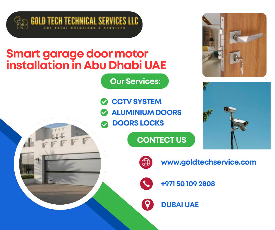 Smart garage door motor installation in Abu Dhabi UAE