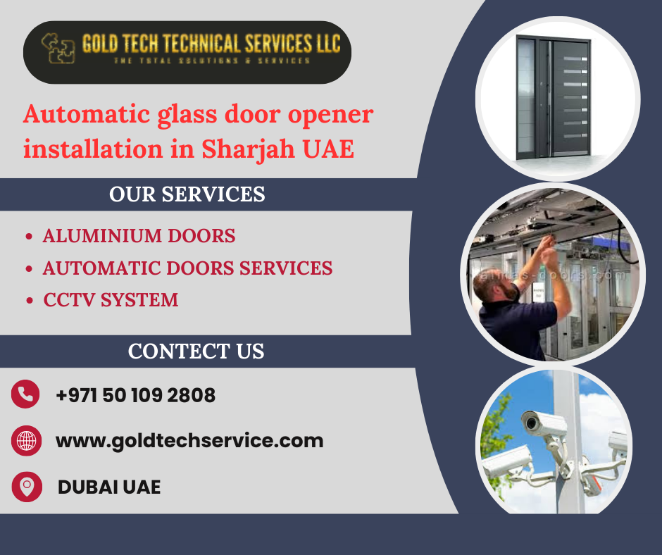 Automatic glass door opener installation in Sharjah UAE