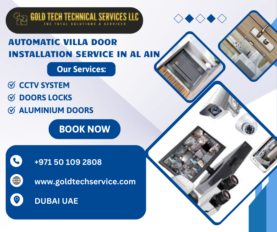 Automatic villa door installation service in Al Ain