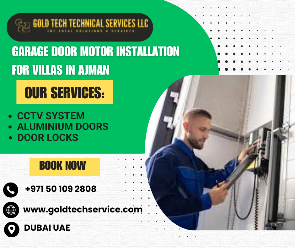 Garage door motor installation for villas in Ajman
