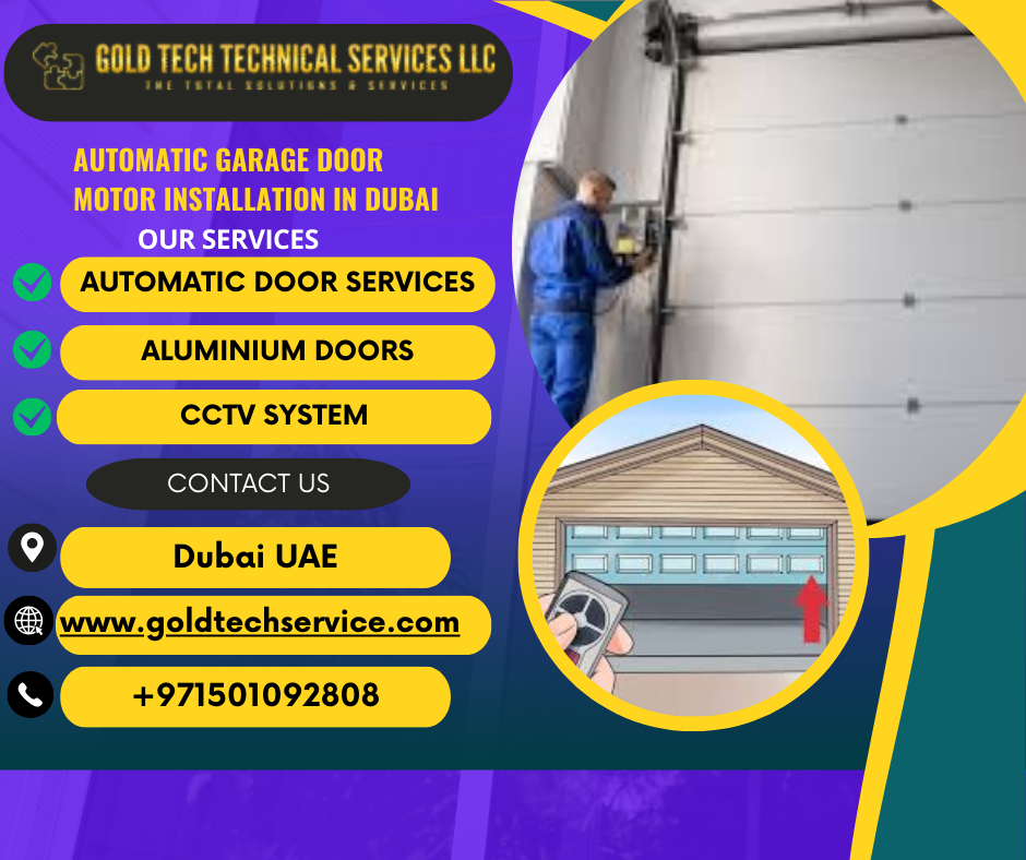 Automatic garage door motor installation in Dubai