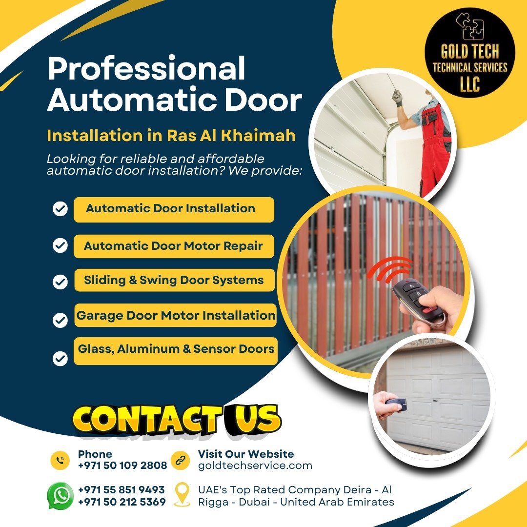 Professional automatic door installation in Ras Al Khaimah